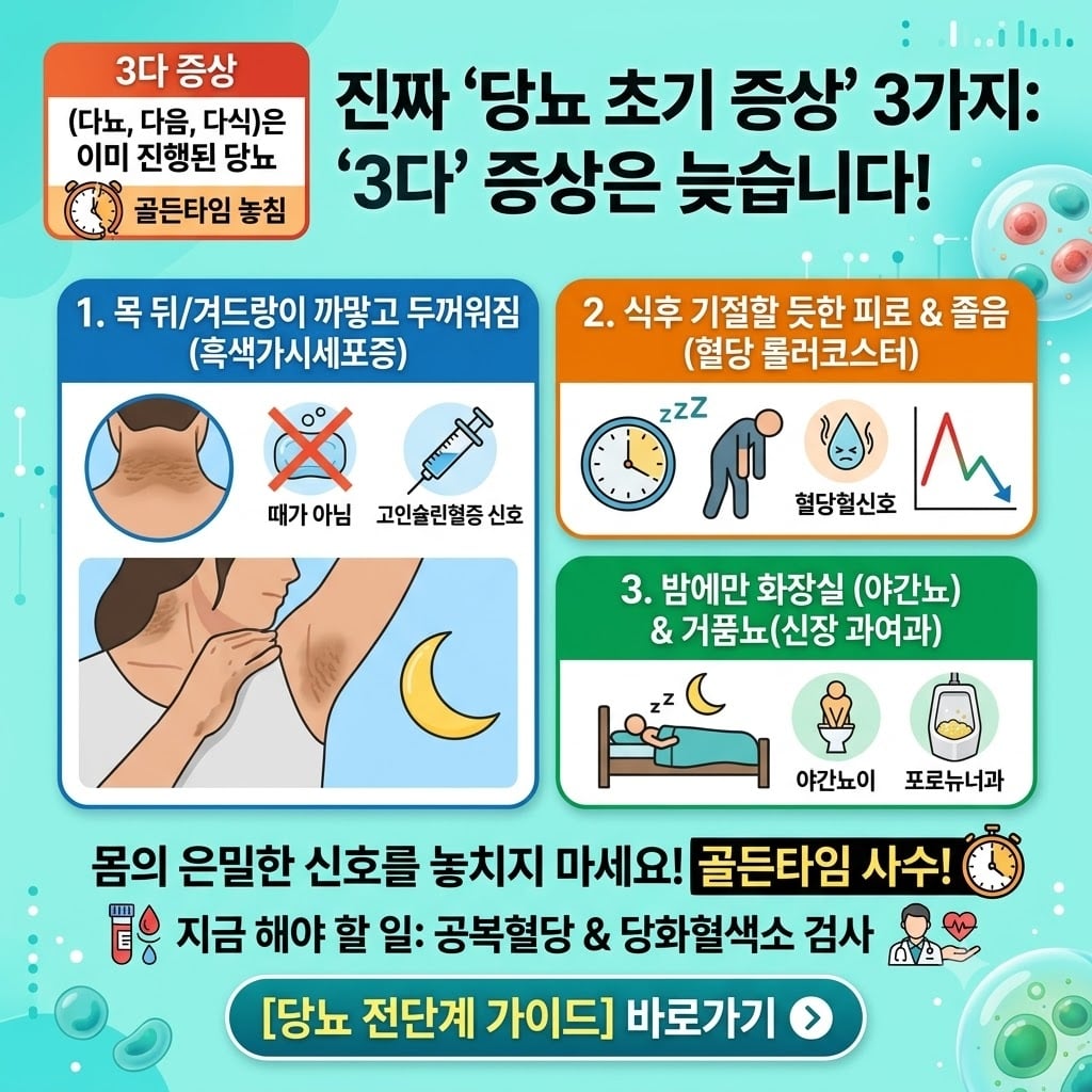 당뇨 초기 증상 3가지 인포그래픽