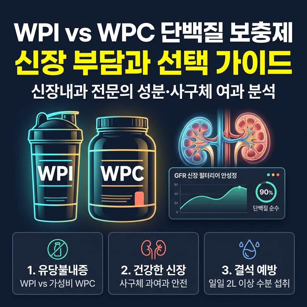 WPI vs WPC 단백질 보충제 차이와 부작용 사구체 과여과 신장 안전 가이드