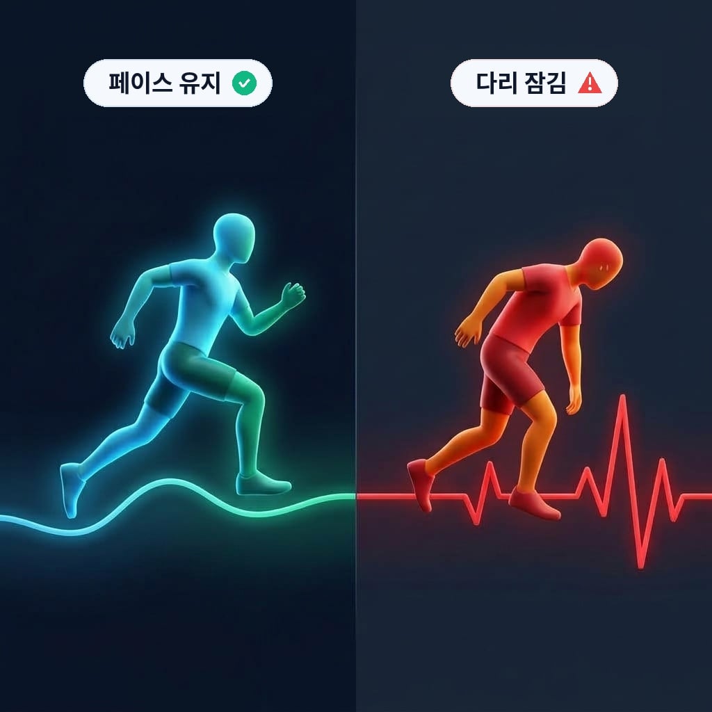 NSM 러닝 훈련법: 페이스 유지 vs 다리 잠김 젖산 역치 제어 비교