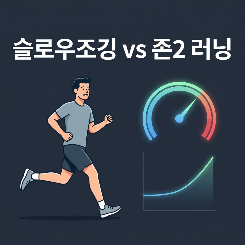 슬로우조깅과 존2 러닝의 생리학적 핵심 비교 인포그래픽